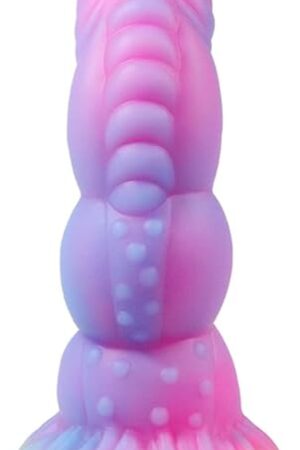 Huge Knot Ribbed Dildo 787 Inch Luminous Thick Silicone Dildo for Women, Flexible and Soft, Monster Fantasy Dildo, Beginner Adults Sex Toy, Anal Dildo with Suction Cup