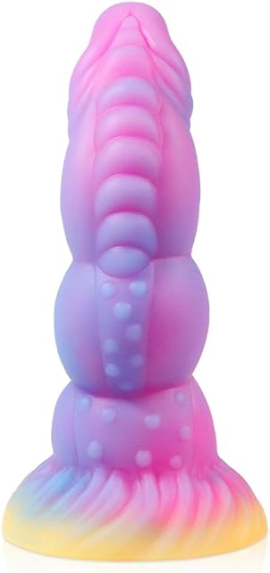 Huge Knot Ribbed Dildo 787 Inch Luminous Thick Silicone Dildo for Women, Flexible and Soft, Monster Fantasy Dildo, Beginner Adults Sex Toy, Anal Dildo with Suction Cup