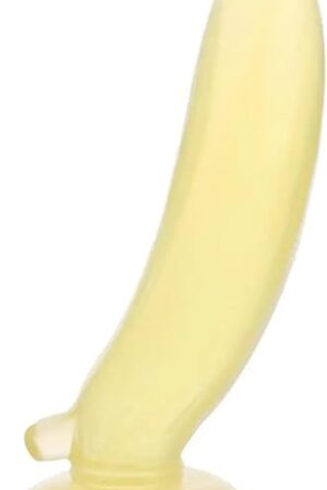 Artificial Penis Jelly Realistic Cucumber Banana Corn Suction Cup Dildo Sex Toys (Color : Yellow)