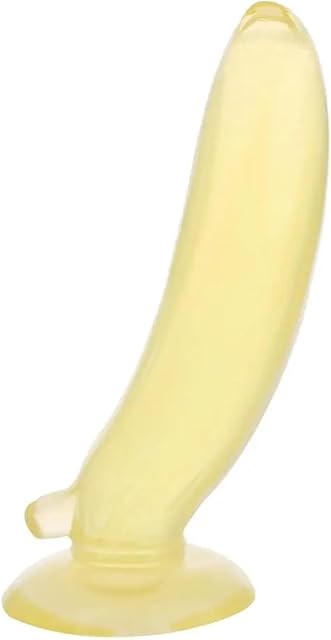 Artificial Penis Jelly Realistic Cucumber Banana Corn Suction Cup Dildo Sex Toys (Color : Yellow)