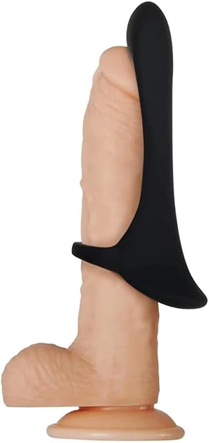 Collections Etc Zero Tolerance Cock Armor Rechargeable Cock Ring with Long Penis Bullet Vibrator, Black