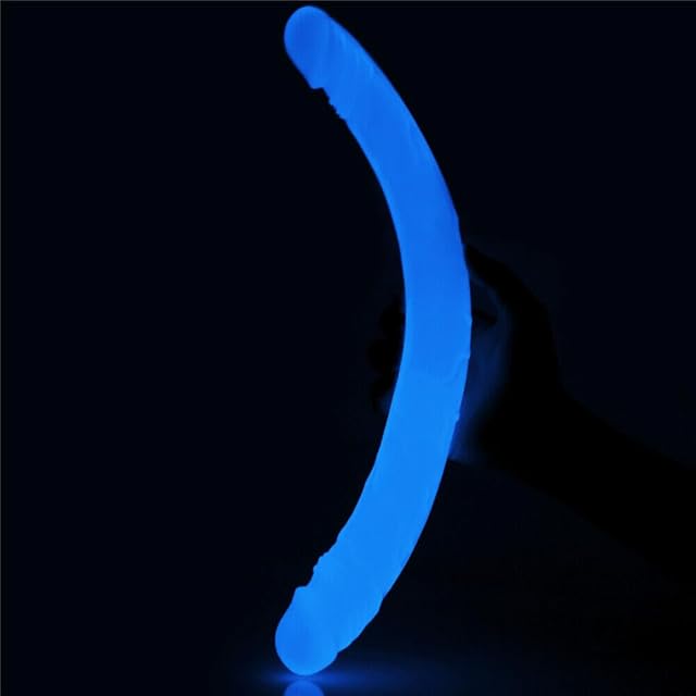 Honeypleasures 14.5 inch Realistic Glow in The Dark Double Ended Dildo for Vaginal or Anal Penetration, Partnered or Solo Play