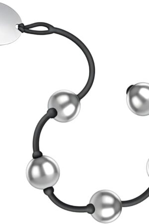 Anal Beads Anal Butt Plug with Stainless Steel Balls and Safe O Pull Ring Silicone Strap Anal Chain Anal Plug for Men Women G Spot Prostate Massager Anal Sex Toy