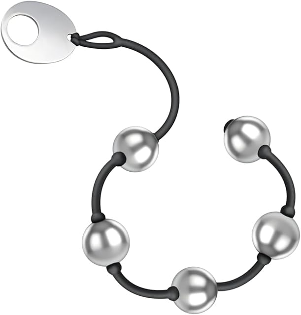 Anal Beads Anal Butt Plug with Stainless Steel Balls and Safe O Pull Ring Silicone Strap Anal Chain Anal Plug for Men Women G Spot Prostate Massager Anal Sex Toy