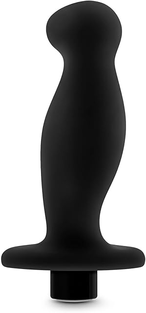 Blush Novelties Anal Adventures Platinum Silicone Vibrating Prostate Massager - 10 Powerful Vibration Modes - Base for Safety, Comfort & Wearability - Waterproof Ultrasilk Smooth Anal Plug Sex Toy