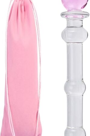 Crystal Dildo Pleasure Wand Penis Heart of Glass Dildo Anal Butt Plug G- Or P-Spot Toy Stimulation Adult Sex Toy for Pleasure