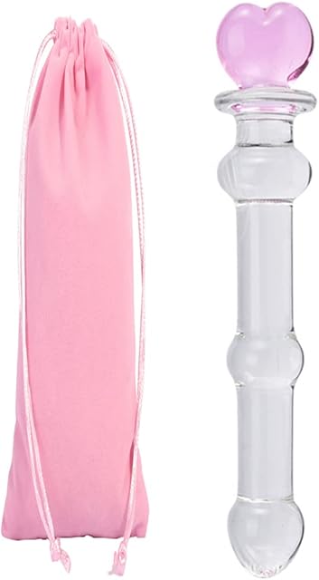Crystal Dildo Pleasure Wand Penis Heart of Glass Dildo Anal Butt Plug G- Or P-Spot Toy Stimulation Adult Sex Toy for Pleasure