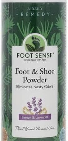 FOOT SENSE All Natural Smelly Foot & Shoe Powder - Foot Odor Eliminator lasts up to 6 months Natural formula for smelly shoes and stinky feet Protects disinfects & deodorizes
