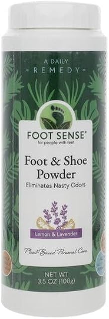 FOOT SENSE All Natural Smelly Foot & Shoe Powder - Foot Odor Eliminator lasts up to 6 months Natural formula for smelly shoes and stinky feet Protects disinfects & deodorizes