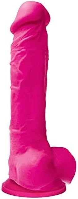 Colours Pleasures Silicone 8 Inch Dildo with Suction Cup, Electric Pink