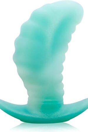 FST Liquid Silicone Anal Plug with Safety Base Jelly Butt Plug Thread Anal Trainer Mango Shape G-spot Stimulator Soft Prostate Massager Adult Sex Toys for Men Women Couples (L)
