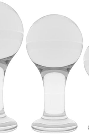 Beginners Anal Trainer Set, 3 Piece Butt Plugs, Butt Toys for Men and Women Large Transparent Globular Anal Plug for Advanced Player Prostate and Butt Stimulator Adult Sex Toys for Intense Pleasure
