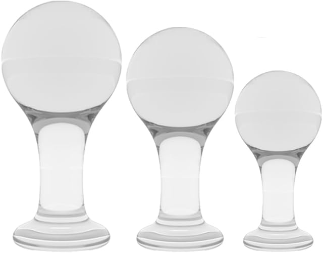 Beginners Anal Trainer Set, 3 Piece Butt Plugs, Butt Toys for Men and Women Large Transparent Globular Anal Plug for Advanced Player Prostate and Butt Stimulator Adult Sex Toys for Intense Pleasure