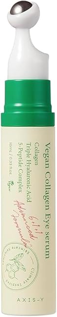AXIS-Y Vegan Collagen Eye Serum - K Beauty Triple Hyaluronic Acid & Peptide Collagen Serum Improve Skin Elasticity, Reduce Fine Lines & Dark Circles - Vegan Korean Skin Care Eye Cream - 033 fl oz