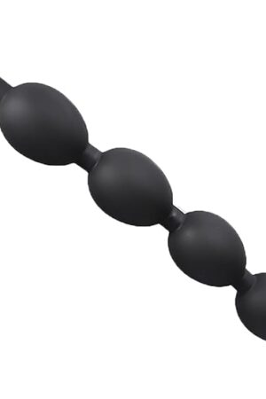 Egg Shaped Pull Beads Silicone Anal Beads Plug Adult Sex Toys with Ring Pull, Super Long Anal Plug Prostate Massage Butt Plug Anal Balls for Male, Female - L