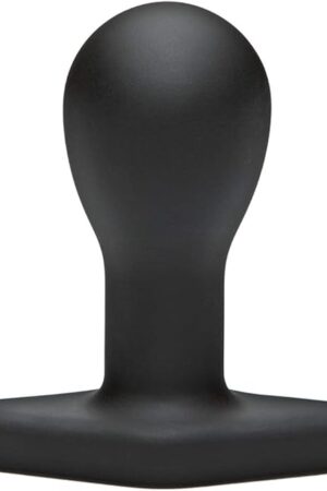 Doc Johnson Titanmen - The Hitch - 4 Inch Smooth Cushioned Plug - 42" Long and 19" Wide - Flared Safety Base - Matte Finish - Butt Plug - Small - Black