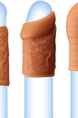 Foreskin Sleeve Cock Toy Realistic Textured Cock Enlarger for Men Delay Ejaculation, Soft Silicone Penis Sleeve Girth Enhancer Adult Sex Toys Games for Men Women Couples Pleasure