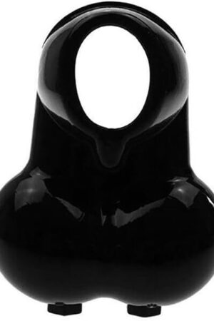 Honeypleasures Squeeze Balls Bag & Scrotum Pouch with Cock Ring, Ball Stretcher and Sack Erection Enhancer Sex Toy (Black)