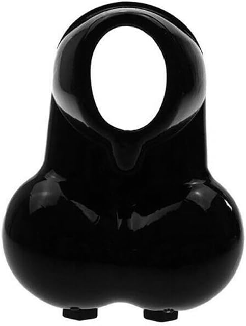 Honeypleasures Squeeze Balls Bag & Scrotum Pouch with Cock Ring, Ball Stretcher and Sack Erection Enhancer Sex Toy (Black)