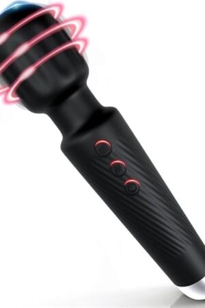 Vibrator Wand Adult Sex Toys for Woman, G Spot Dildo Clit Stimulator Vibrators with 8 Speeds & 20 Patterns, Clitoris Stimulation Vibrator Wand Massager Sexual Tools for Her Pleasure (Black)