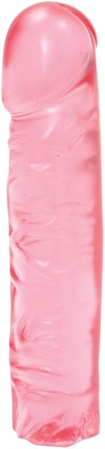 Doc Johnson Crystal Jellies - Classic 8 Inch Dong (7.6 in Long and 1.6 in Wide) - Dildo - Pink