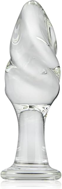 FST Large Glass Butt Plug Progressive Spiral Anal Plug for Anal Training and Stimulation Adult Sex Toys for Men Women Couples