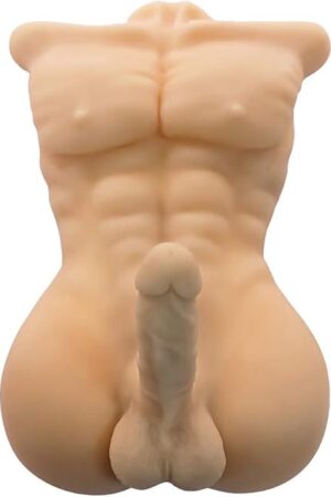 FST Male Penis Sex Doll for Women with 7 inch Flexible Dildo Male Torso Penis Love Doll with Tight Anus Sex Unisex Masturbation Sex Toys for Female