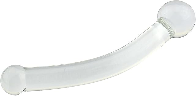 Clear Glass Double-Ended Dildo Penis Wand -- Crystal Glass Anal Beads Butt Plug Pleasure Wand Massager G Spot Adult Sex Toys for Women 1.0 Count