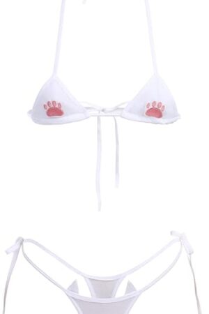 Women's Anime Cat Lingerie Sets Sexy Bra and Panty Costume Lolita Japanese Cosplay Halloween Bikinis Dress Up Outfit