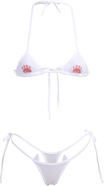 Women's Anime Cat Lingerie Sets Sexy Bra and Panty Costume Lolita Japanese Cosplay Halloween Bikinis Dress Up Outfit
