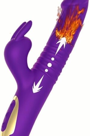 Vibrator Thrusting Dildo for Women - G Spot Vibrator Clitoral Stimulator Sex Toys Thrusting Vibrator with 9 Vibration 7 Thrust Mode, Rabbit Vibrators Female Adult Sex Toy for Women and Couple (Purple)