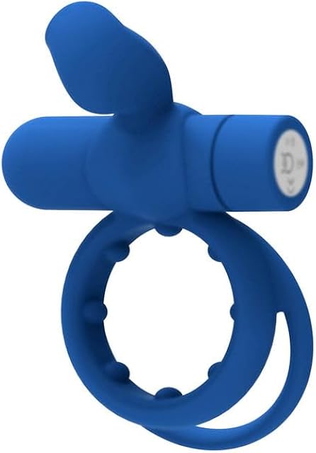 Forto Pointer Rechargeable Silicone Vibrating Dual Cockring - Vibrating Cock Ring Remote Control Dual Penis Ring for Men - Ultimate Adult Sensation for Couples - Adult Toys Vibrator Cock Ring (Blue)