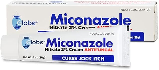 Globe Miconazole Nitrate 2% Antifungal Cream 1 oz, Cures Most Athletes Foot, Jock Itch, Ringworm and More Compare to the Leading Name Brand