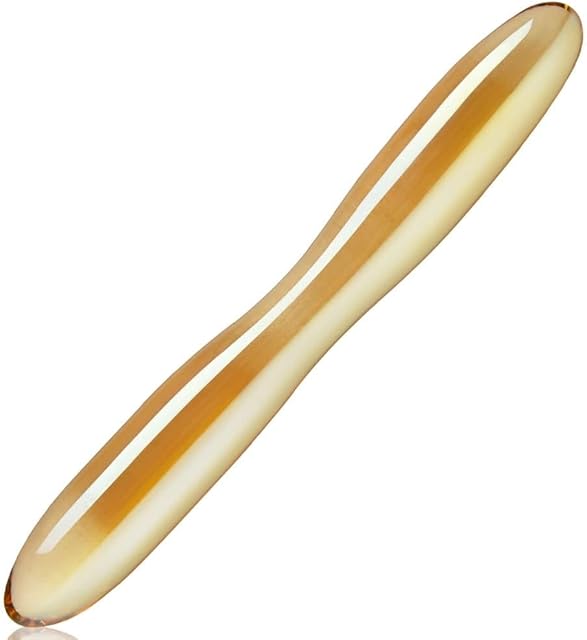 FST Glass Pleasure Wand Golden Crystal Dildo G Spot Stimulation Masturbation Wand Double Dildo Prostate Plug Adult Sex Toy for Women