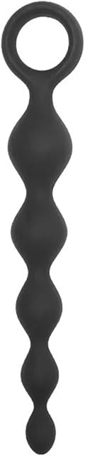 Generic 20CM Silicone Anal Beads Prostate Butt Plug Anal Plug Adult Women Men Couple Flirt Gay Erotic BDSM Sex Toys(Black-5 beads)