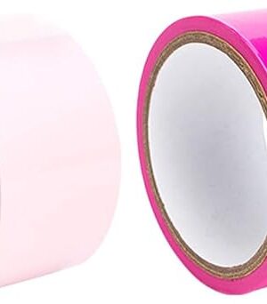 2 Rolls Restraint Bondage Tape Pleasure Tape Bed Restraints Leg Wrist Restraint Straps Adult Toys Bedroom Accessories for Couples Hot Pink and Pink