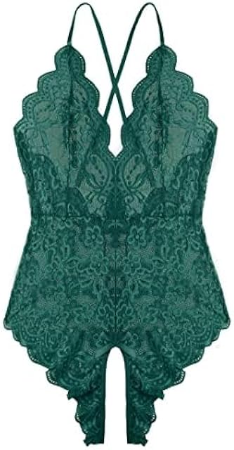 Women One Piece Lingerie Sexy Teddy V Neck Bodysuit Lace Nightie