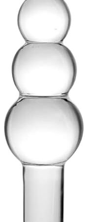Glass Anal Beads, Crystal Butt Plug Personal Massage with Graduated Beads for Couple Lover (Clear)