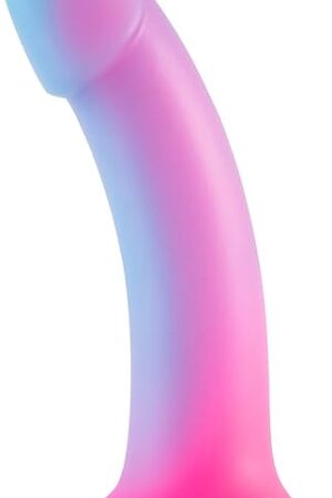 7 Inch Silicone Realistic Dildo,Colorful Glowing Penis Toy for Vaginal and Anal Sex,Adult Sex Toy for G-spot and Prostate Orgasm,Lifelike Dick with Strong Suction Cup Compatible with Strap-on Harness