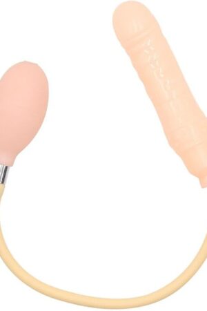 Honeypleasures Realistic Inflatable Dildo Ballon Penis Air Pump Toy Anal Plug Cock Expander Stretcher Ass Spreader 5.5" (Flesh)