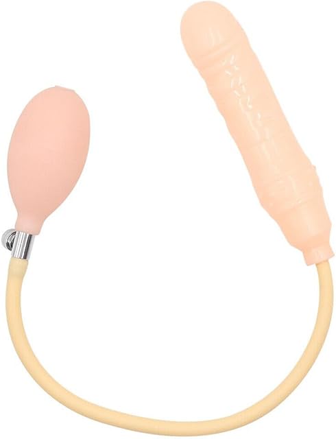 Honeypleasures Realistic Inflatable Dildo Ballon Penis Air Pump Toy Anal Plug Cock Expander Stretcher Ass Spreader 5.5" (Flesh)