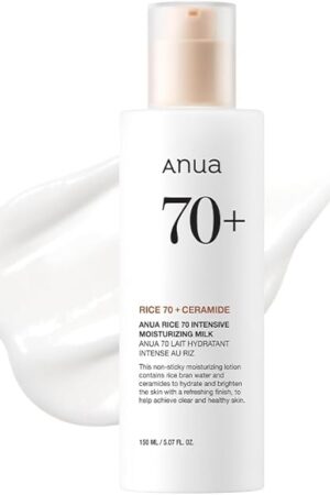 ANUA Rice 70 Intensive Moisturizing Milk, Lotion for Deep Hydration and Nourishing, Glowy Glass Skin, Rice Water, Niacinamide, Ceramides, Lightweight, Korean Skincare, 150ml/ 507 floz