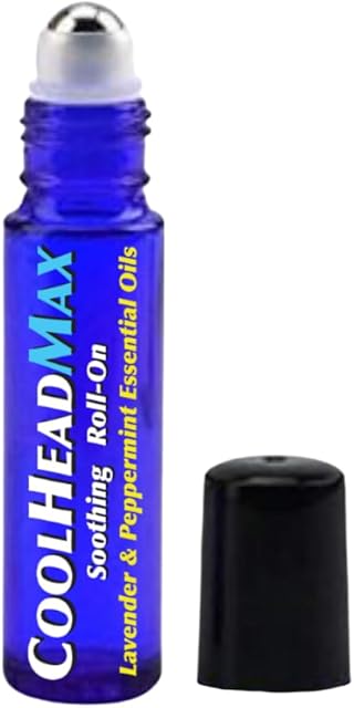 CoolHead Max Headache Roll On, Natural Essential Oil Migraine Topical, Headache Support Essential Oil Roller, Fast Cooling Comfort with Lavender and Peppermint Essential Oils (1 Pack)