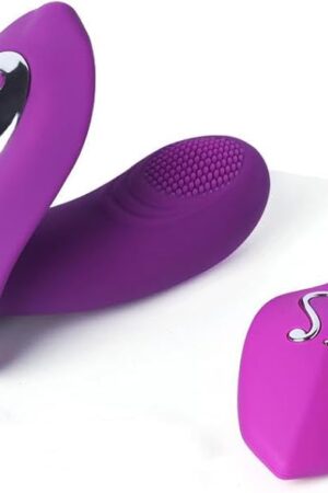 2 in 1, 10 Vibration Modes, Wearable Vibrator, Vaginal Clitoral G-spot Stimulator, Remote Controlled, Safe Soft Silicone, USB Charging, Up to 17 Hours Run time, for Women, and Couples