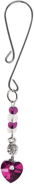 Clit Clamp - Loop W/Heart Charm & Red Beads