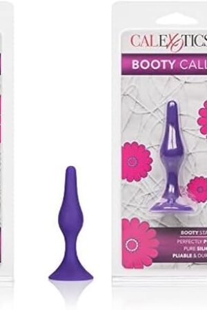CalExotics Booty Call Booty Starter- Silicone Butt Plug with Suction Cup Base - Waterproof Anal Fetish Sex Toys for Couples - Purple (Pack of 2)