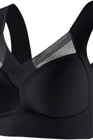 Bras for Women Seamless Powerful Push Up Wireless Bra Full Coverage Ice Silk Anti Sagging Posture Correcting Bra