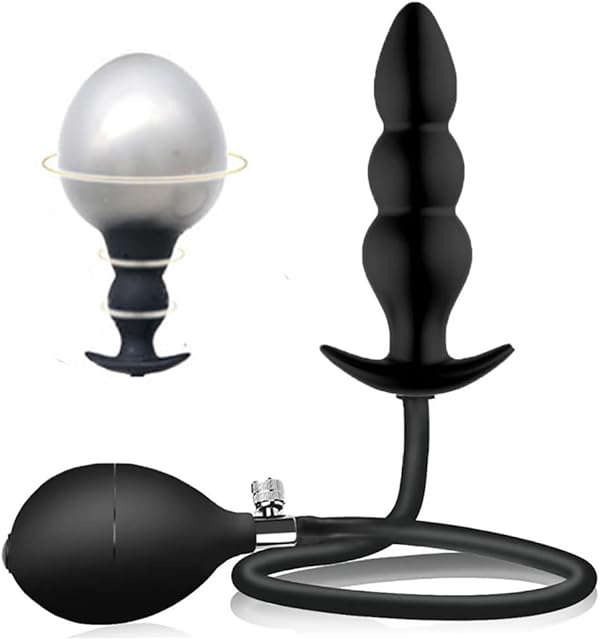 Inflatable Anal Plug Silicone Inflatable Butt Plug,Anal Trainer Kit Safe Medical Grade Waterproof Butt Sex Toy for Man,Women