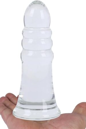 65" Large Bullet Glass Anal Dildo Big Crystal Butt Plug Anal Trainer Butt Expander Toy for Advanced Women Men