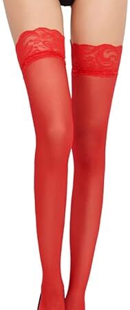 Women's Lace Top Thigh High Stocking with Stay Up Silicone&